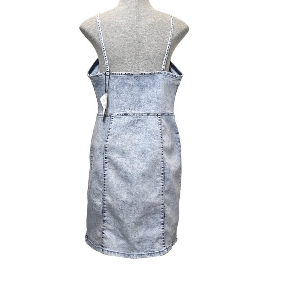 ๐ Denim Co. Zip-Front Acid Wash Denim Mini Dress โ Size 8 US โ EUC - Picture 3 of 10